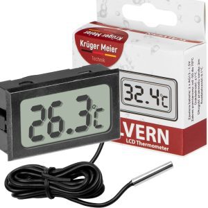 Thermomètre aquarium LCD à sonde Kruger Meier Scalvern – Précision au 1/10e de degré & Câble de 2m