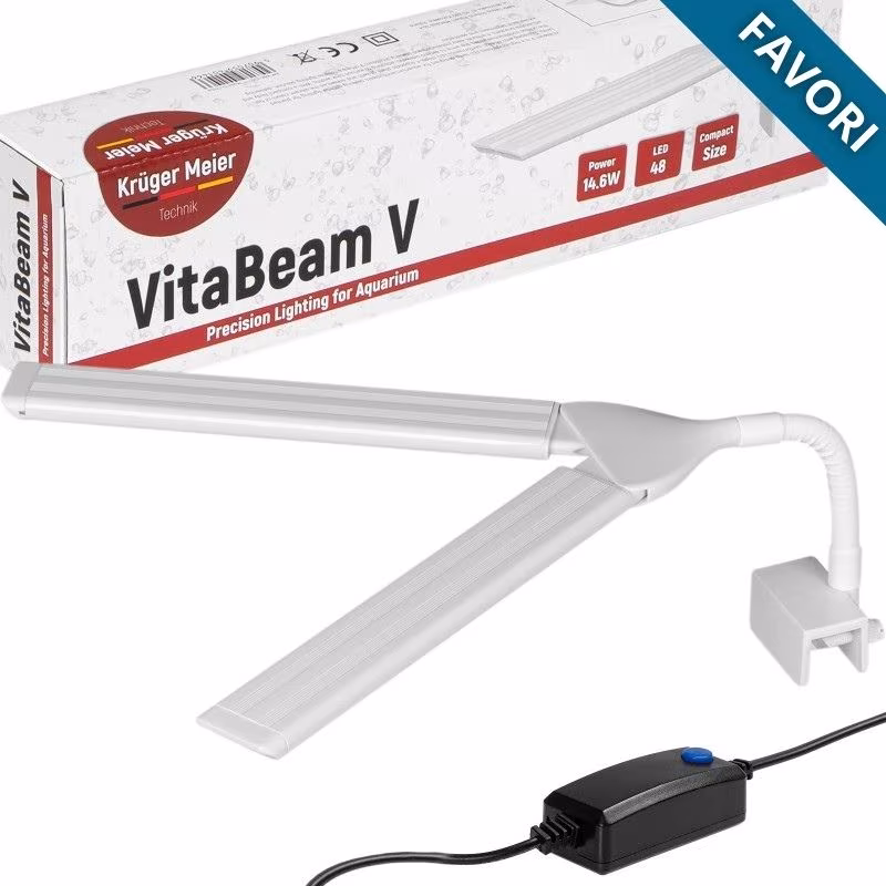 Lampe LED petit aquarium puissante - 14.6W - pour aquarium 20 à 60 litres - pas chère - faible consommation - Kruger Meier - lumière naturelle - réglable