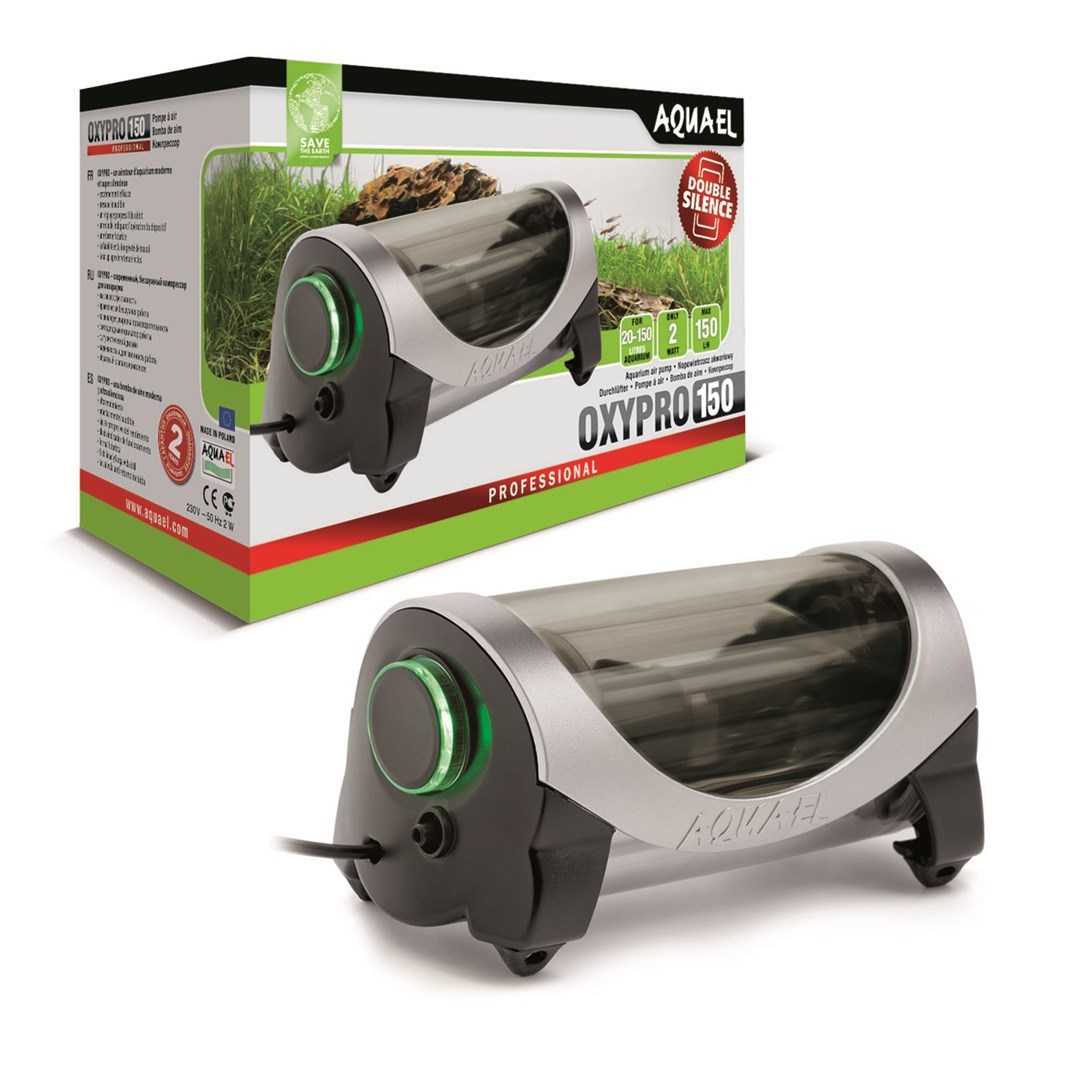Pompe à air ultra silencieuse pour aquarium - Aquael Oxypro 150 - Faible consommation - Fabrication Européenne - 150l/h - Livraison offerte dès 35 euros