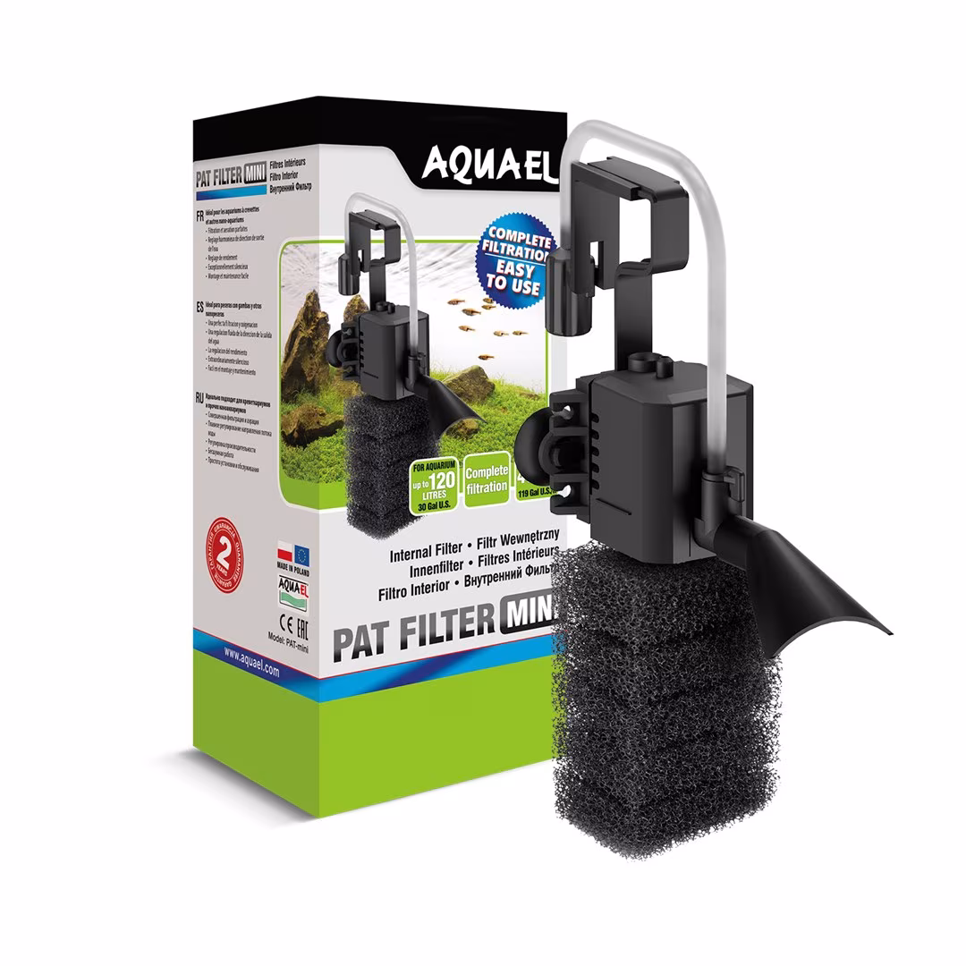 Filtre interne pour aquarium de 20 à 120 litres - Aquael PAT MINI - Fabriqué en Europe - Livraison offerte à partir de 35 euros