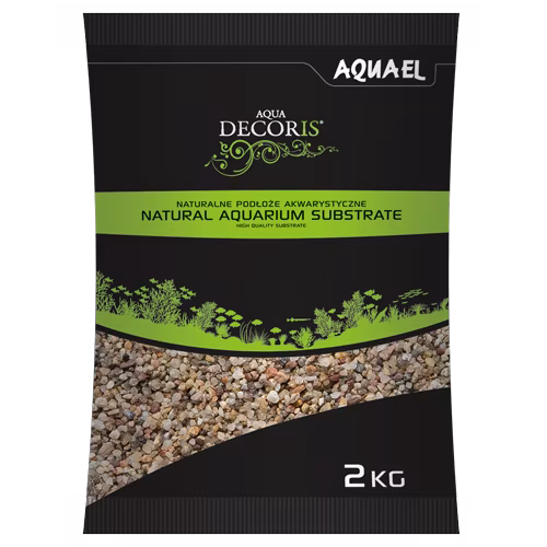Gravier multicouleurs naturel Aquael fin - 1,4 à 2 mm - 2kg