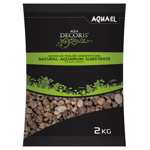 Gravier multicouleur naturel Aquael gros - 5 à 10 mm - 2kg
